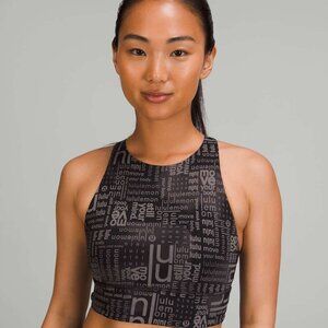 Lululemon Energy Bra High Neck Longline Size 6 NWT Graphic Design